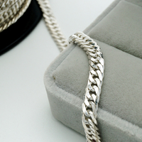 Vente en gros de chaînes à double maillon en argent sterling 925 véritable, en rouleau, pour la fabrication de colliers et de bracelets