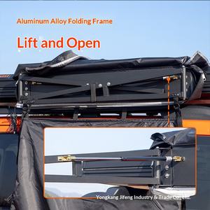 Houmu Alüminyum Tavan Tipi SUV Dört Mevsim Oxford Çadır, Düz Destekli Tip Hızlı Otomatik Açılır ve Duş Kullanımlı Özelliklere Sahip - Product Image 4