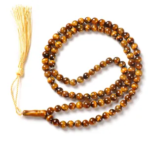 YS286 Young fashion garnet custom religious muslim accessories natural stone bead necklace islamic tasbih prayer beads