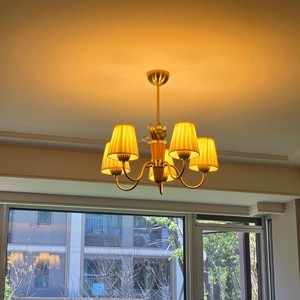 Vintage Solid Wood Chandelier 5 Heads <b>LED</b> <b>Light</b> E27 Bulb Base Round Shape Home Lighting For Living Room Bedroom Dining Room - Product Image 3