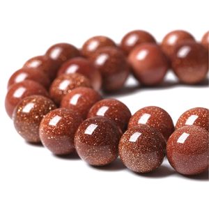 Perles en vrac de pierre naturelle de sable doré pour la confection de bijoux, 4mm, 6mm, 8mm, 10mm, pierres précieuses en gros pour la lithothérapie - Product Image 1