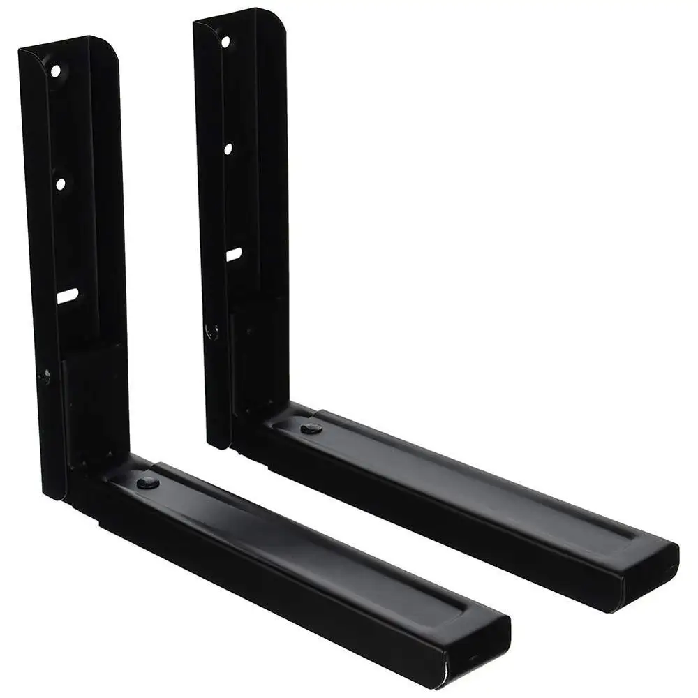 Kitchen Stretch Oven Stand Shelf Rack Load 100 LBS Black Microwave Wall Mount Foldable Bracket