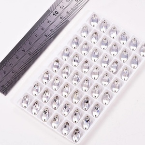 Oleeya Vente en gros de strass en verre cristal œil de cheval à coudre, pierres à dos plat, strass à coudre pour robe de mariée - Product Image 5