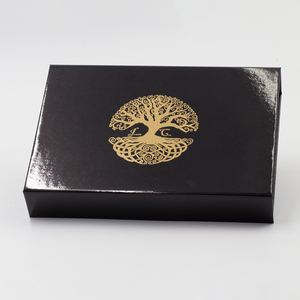 Emballage pliable noir brillant pour chemises, produits de vêtements, brillant, avec logo doré personnalisé, boîte à rabat à fermeture magnétique, de luxe, 50 pièces - Product Image 4