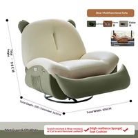 Fauteuil de massage électrique en cuir écologique, convertible en canapé d'angle pour une personne, idéal pour petits appartements, style crème, pour salon