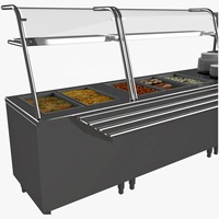 Table de buffet personnalisée en acier inoxydable, station de buffet combinée chaude et froide