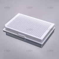 Plaque ELISA blanche à 384 puits, haute capacité d'adsorption, stérile, sans couvercle, en polystyrène
