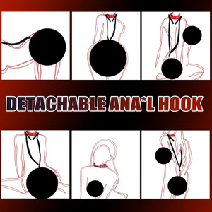 Plug anal SM sexy en métal avec boule, jouet de bondage, boule buccale, menottes, dispositif de retenue ouvert, jouet sexuel pour adultes, pour l'arrière du corps - Product Image 2