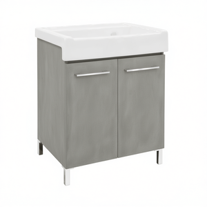 Mueble de Baño con Lavabo de Cerámica, 2 Puertas, 60x50 cm, Acabado Cemento - Product Image 3