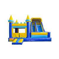 Château gonflable commercial avec toboggan pour enfants, idéal pour parcs d'attractions extérieurs, à vendre