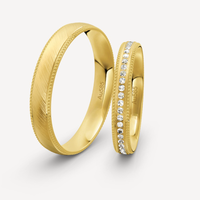 Bagues de fiançailles personnalisées en or pur 10k 14k 18k Original avec diamant Ensemble de bagues assorties Ensemble de couples pour femmes et hommes