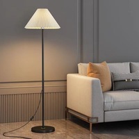 Lampe sur pied LED moderne en fer avec abat-jour en papier plissé, protection oculaire, pour hôtel, chambre, salon, côté canapé, décoration