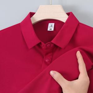 เสื้อแขนสั้นผ้าโพลีเอสเตอร์/คอตตอนถักแบบเรียบ ปักลาย ติดกระดุม สไตล์วินเทจ แห้งเร็ว ราคาถูก ขายส่ง รับสั่งทำสีและขนาด - Product Image 1