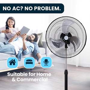 Ventilador de Pedestal Oscilante de 18 Pulgadas, 1 en 1, para Uso Doméstico e Industrial, con Aspas Metálicas, Más Vendido - Product Image 5