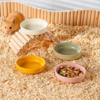 Bol en céramique minimaliste rond de couleur unie pour hamster, gamelle pour hamster syrien, oiseaux et petits animaux (papillons, etc.) - Vente en gros