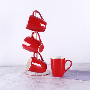 Tazas de Cerámica Creativas de Color Rojo Sólido, 50 Piezas por Bolsa, para Café, Tazas de Regalo - Product Image 4