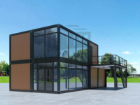 Diseño Personalizado de Casa Contenedor de 2 Pisos para Construcción Modular Rápida, con Muro Cortina de Vidrio y Estructura Duradera
