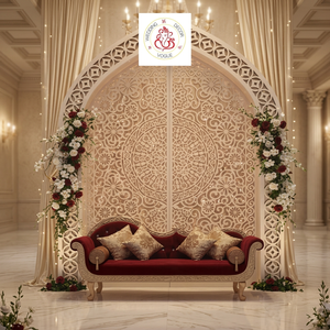 Arche de mariage florale de luxe, panneaux décoratifs pour scène, pour événements indiens, salles de réception et cérémonies - Product Image 2