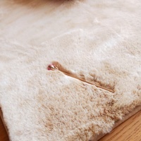 Tapis de luxe épais en fausse fourrure de lapin - Tapis shaggy moderne et doux pour salon et chambre, rectangulaire, lavable