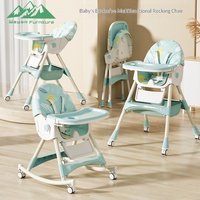 Chaise haute pour bébé en plastique moderne Wayon Furniture avec fonctions de sécurité, hauteur réglable, roulettes, plateau amovible, utilisation en hôtel