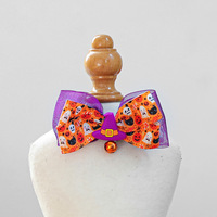 Kalung Hewan Peliharaan Berbentuk Kepala Labu Hantu Laba-laba Halloween untuk Anjing Kucing, Bahan Poliester, Nyaman, Aksesoris Fashion