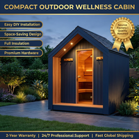 Sauna extérieur moderne en cèdre rouge massif avec chauffage électrique à vapeur humide 220V, design écologique pour villa