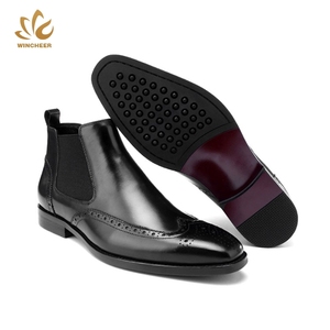 Meilleure vente nouveau chic style Européen mode hommes <span class=keywords><strong>chelsea</strong></span> en cuir véritable <span class=keywords><strong>noir</strong></span> bottes hommes - Product Image 4