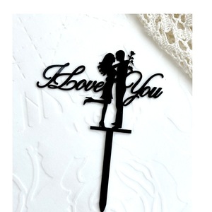 ที่เสียบเค้กอะคริลิค รูปคุณและคุณนาย พร้อมข้อความ Honey And Sweetness สำหรับตกแต่งเค้กวันวาเลนไทน์ ของชำร่วยงานแต่งงาน - Product Image 4