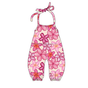 <span class=keywords><strong>Tutina</strong></span> per Bambine con Stampa Hawaii, Senza Maniche, Schiena Scoperta, in Tessuto di Seta di Latte, Vendita Calda - Product Image 4