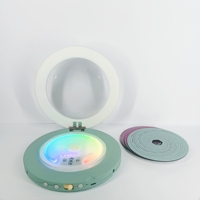 Jouet enregistreur CD en bois avec 5 disques, lumière LED et son, facile à utiliser, inspiration musicale, jouet éducatif précoce pour enfants européens