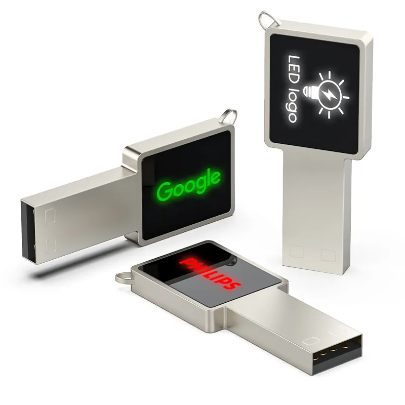 Top Selling Custom LOGO LED Mini Metal Pendrive USB 2.0 3.0 USB-C Flash Drive