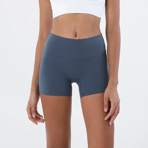 Pantalones cortos de Yoga de entrenamiento de color sólido, pantalones cortos de yoga sexis para entrenamiento físico, ropa de gimnasio de compresión con sensación desnuda, pantalones cortos <span class=keywords><strong>Tik</strong></span> <span class=keywords><strong>Tok</strong></span> - Product Image 3