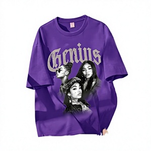 Camiseta Gráfica Oversize Unisex con Logo Personalizado OEM, Estampado Rosa Genius, Cuello Redondo, Ajuste Holgado, Estilo Urbano, Poliéster - Product Image 4