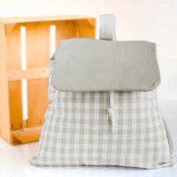 Sac à dos scolaire en toile personnalisé pour enfants, avec logo et nom, motif Gingham, pour livres