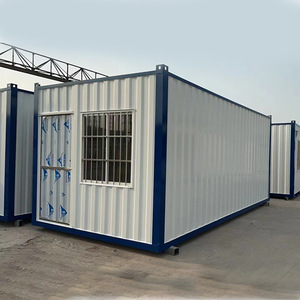 บ้านคอนเทนเนอร์โครงสร้างเหล็กทรงสี่เหลี่ยม หอพักเคลื่อนที่กลางแจ้ง - Product Image 1