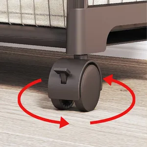 Perchero Metálico de Tres Niveles con Doble Almacenamiento, Perchero Multifuncional Tres en Uno con Ruedas para Sala de Estar - Product Image 4