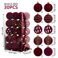 Lot de Boules de Noël Scintillantes de 6 cm en Gros – Rouge et Vert – Décoration Suspendue pour Sapin de Noël en Plastique
