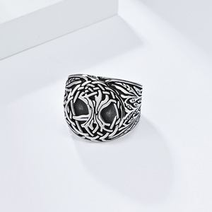 Vintage Celtic Knot Tree of Life <b>Titanium</b> Steel <b>Ring</b> for Men, Niche Nordic Traditional Culture Index Finger Bracelet - Product Image 3