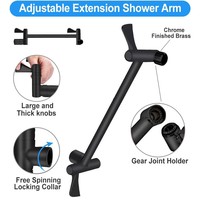 Ensemble de douche simple de style américain noir mat, pomme de douche à main pressurisée à 3 fonctions, économiseur d'eau, arroseur de 12 pouces