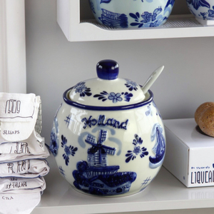Pot à sucre en céramique de Offres Spéciales de <span class=keywords><strong>Delft</strong></span> bleu et blanc pour le stockage des aliments et le cuiseur à bonbons - Product Image 4