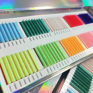 Tùy chỉnh màu nâu sẫm mờ phong cách Handmade Fan lông mi mở rộng chất lượng cao 8-15 mét C/D Curl mix đầy màu sắc cá nhân Lash khay - Product Image 5