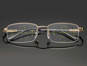 Gafas de Lectura Multifocales de Titanio, Anti-Luz Azul, Protección UV, Bifocales Progresivas, Media Montura para Hombres <span class=keywords><strong>y</strong></span> Mujeres con Presbicia - Product Image 2