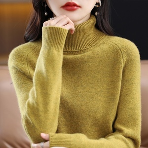 Suéter de <span class=keywords><strong>Cuello</strong></span> Alto para <span class=keywords><strong>Mujer</strong></span>, Otoño-Invierno, Versátil, Holgado, Tejido de Punto - Ropa Exterior y para Combinar en Capas - Product Image 4