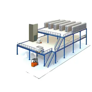 Tinggi Penggunaan Ruang 2-3 Tingkat Heavy Duty Steel Platform Penyimpanan Mezzanine Rak Rak