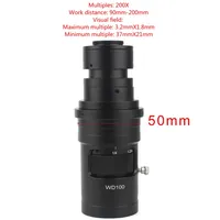 Objectif Zoom 100X 130X 180X 200X 300X 360X à grossissement réglable pour caméra vidéo industrielle HD VGA USB