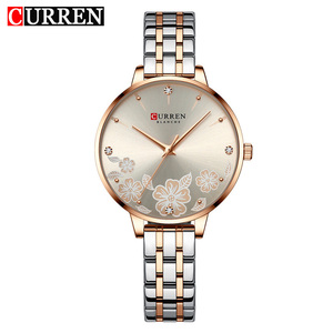 Montre à quartz CURREN 9068 pour femmes, avec aiguilles lumineuses, calendrier, montre-bracelet de luxe en acier inoxydable, style business et mode. - Product Image 4