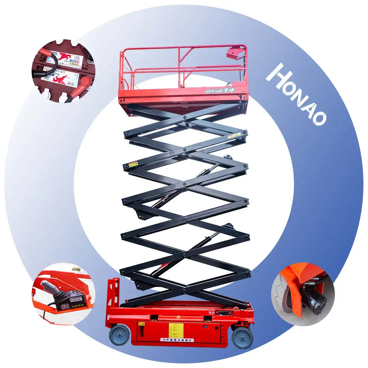 10m 12m 14m 18m 300kg 1t 2t Hydraumatic Capacity Electric Mobile Scissor Lift Table Manlift Mobile Platform Elevator