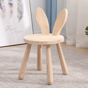 Hot Sale Solid Pine Wood Animal For Kids Chairs Toddler Bunny Chair