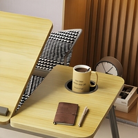 Table pliante en bois pour ordinateur portable, réglable en hauteur, portable, pour lit, bureau, maison, étude, travail, chambre, salon