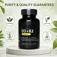Capsules de Vitamine D3 K2 à Base de Plantes, Marque Privée OEM, Soutien à la Santé Osseuse, Complément Nutritionnel Quotidien